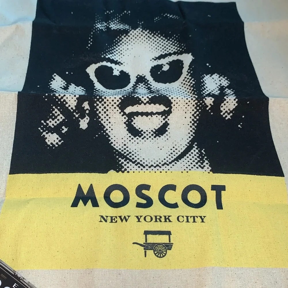 New MOSCOT Grandma Sylvia Cotton Tote Bag & postcard and pin